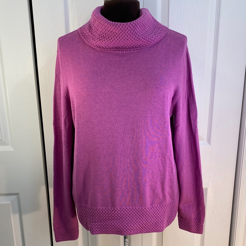 2 for $25 - Vintage Haggar 100% Cotton Cowl Neck Pink Heathered Sweater, XL